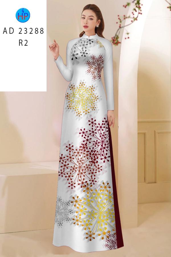 Vải Áo Dài Hoa In 3D AD 23288 10